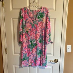 Lilly Pulitzer Pink and Green Floral Mini Dress